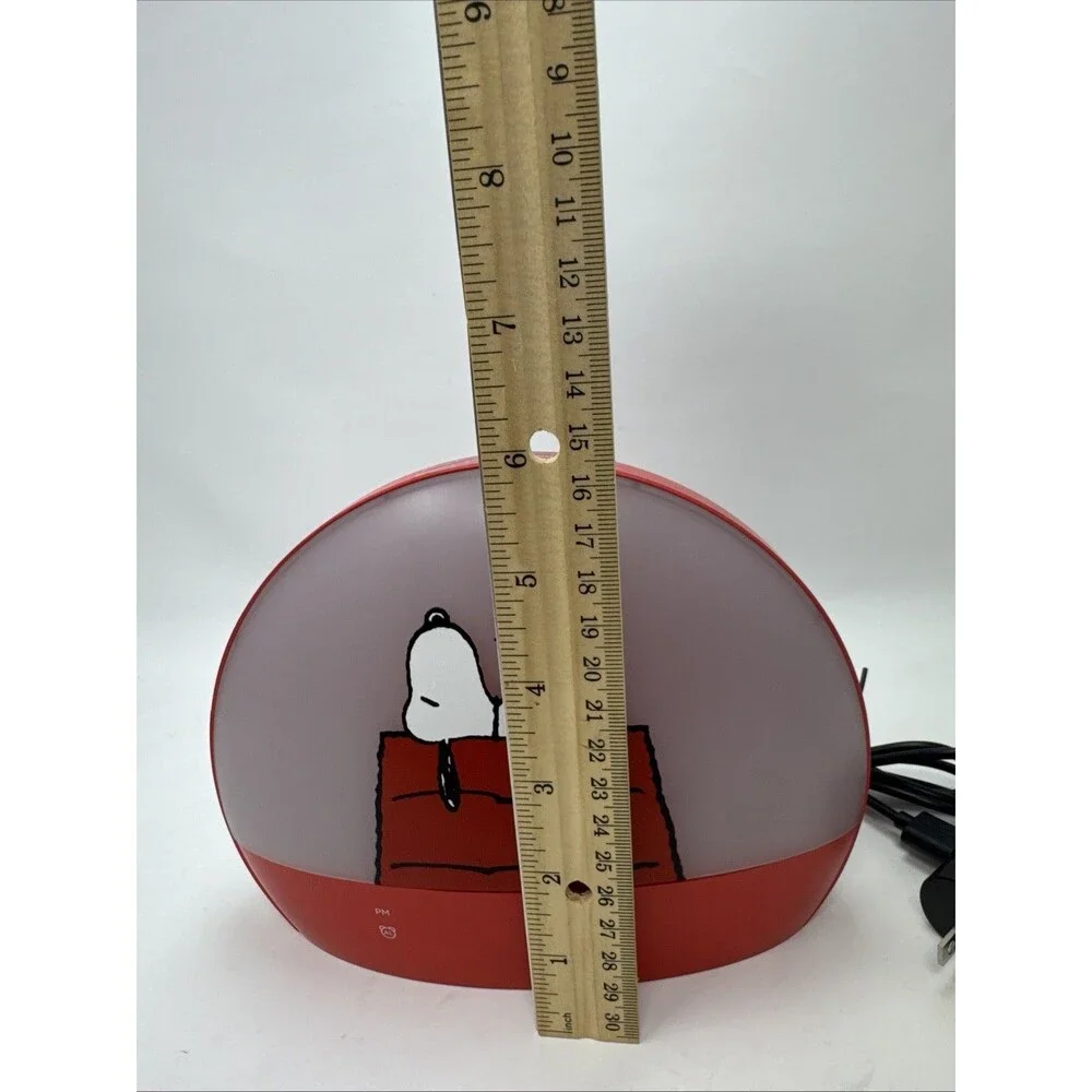 Peanuts Snoopy Sunrise Alarm Clock Red Digital Display Gradual Light Temperature